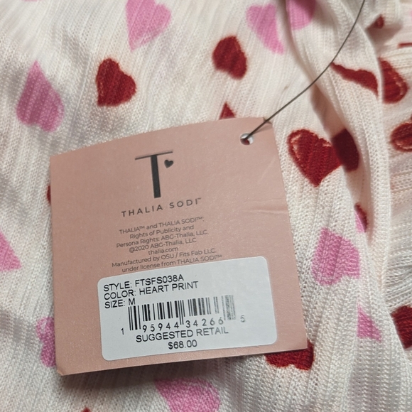 Thalia Sodi Women's White Red & Pink Heart Print 2 PC PK Set Size M NWT MSRP $68 - Picture 8 of 8